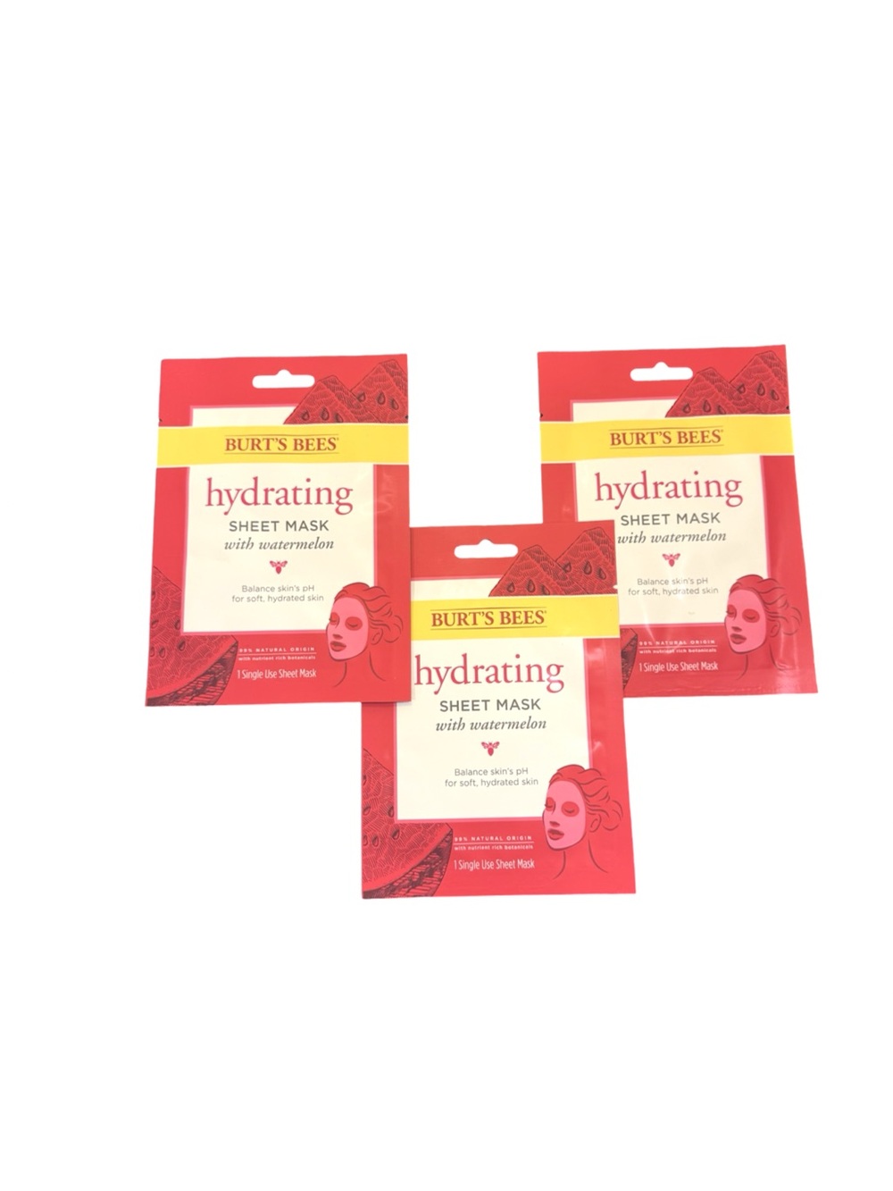 3 Burt’s Bee Hydrating Sheet Mask with Watermelon